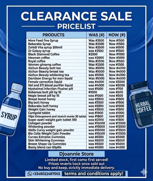 Clearance Sale on Syrup, Coffee, Herbal Capsule, Gummies